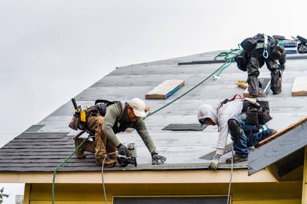Professional Emergency Roof Repair technician working in Lowman, NY